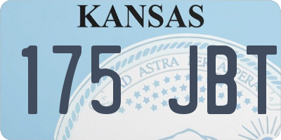 KS license plate 175JBT