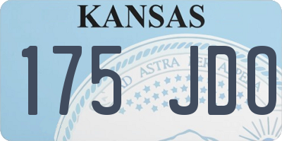 KS license plate 175JDO