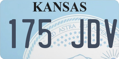 KS license plate 175JDV