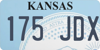 KS license plate 175JDX