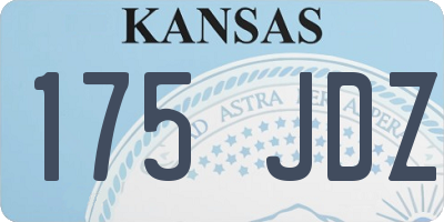 KS license plate 175JDZ