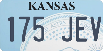 KS license plate 175JEV