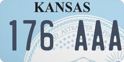 KS license plate 176AAA