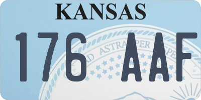 KS license plate 176AAF