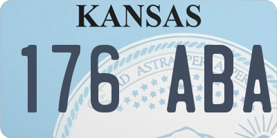 KS license plate 176ABA