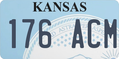 KS license plate 176ACM