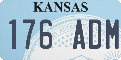 KS license plate 176ADM