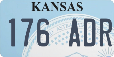 KS license plate 176ADR