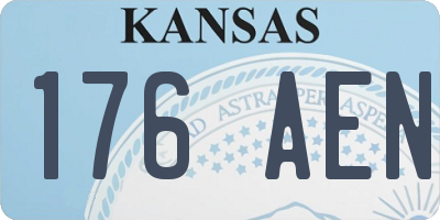 KS license plate 176AEN