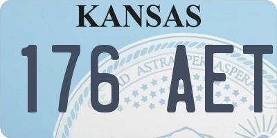 KS license plate 176AET