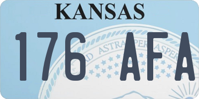 KS license plate 176AFA