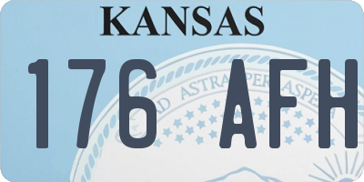 KS license plate 176AFH