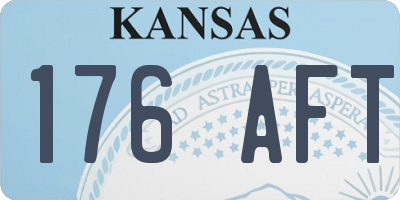 KS license plate 176AFT