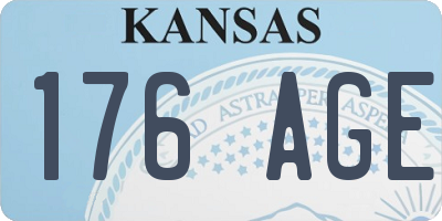 KS license plate 176AGE
