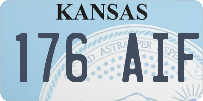 KS license plate 176AIF