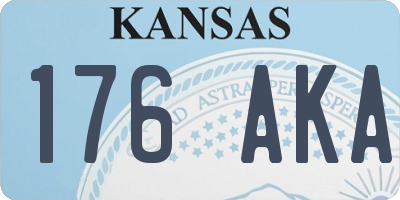 KS license plate 176AKA