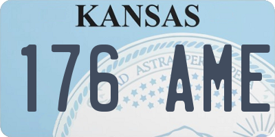 KS license plate 176AME