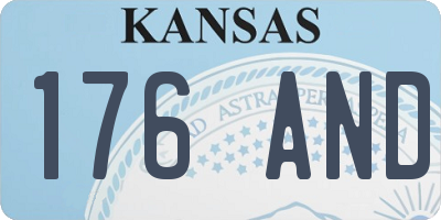 KS license plate 176AND