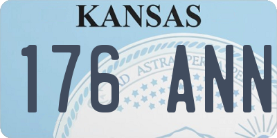 KS license plate 176ANN