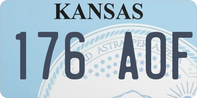 KS license plate 176AOF