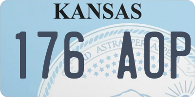 KS license plate 176AOP