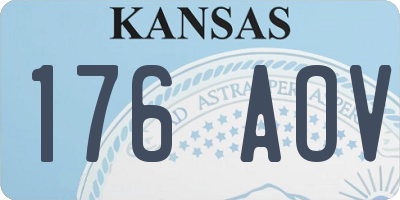 KS license plate 176AOV