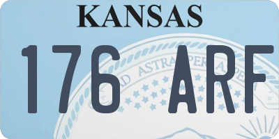 KS license plate 176ARF