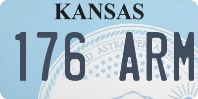 KS license plate 176ARM