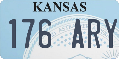 KS license plate 176ARY