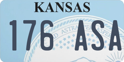 KS license plate 176ASA