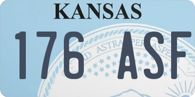 KS license plate 176ASF