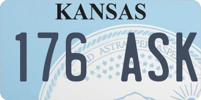 KS license plate 176ASK