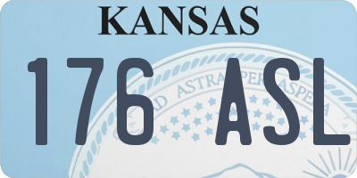 KS license plate 176ASL