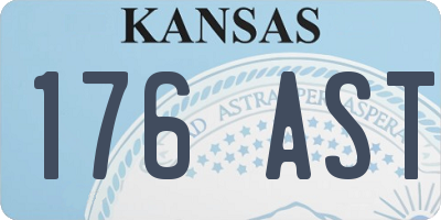 KS license plate 176AST