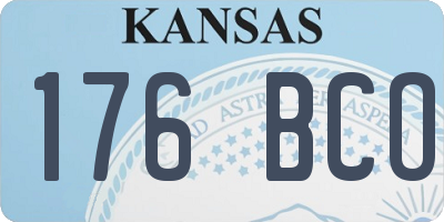 KS license plate 176BCO