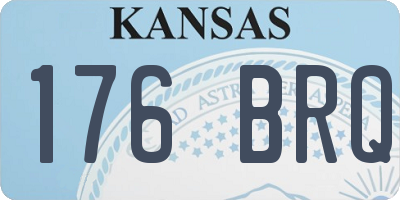 KS license plate 176BRQ