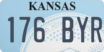 KS license plate 176BYR