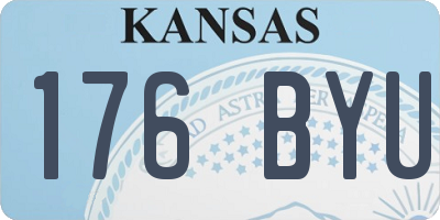 KS license plate 176BYU