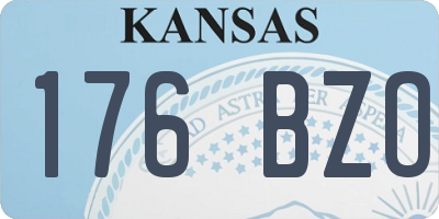 KS license plate 176BZO