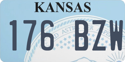 KS license plate 176BZW