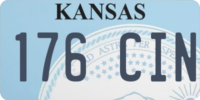 KS license plate 176CIN