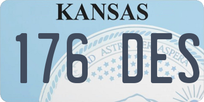 KS license plate 176DES