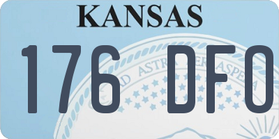 KS license plate 176DFO