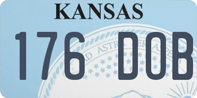 KS license plate 176DOB