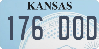 KS license plate 176DOD