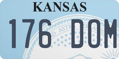 KS license plate 176DOM