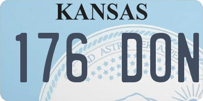 KS license plate 176DON