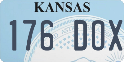 KS license plate 176DOX