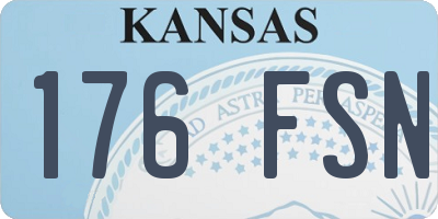 KS license plate 176FSN
