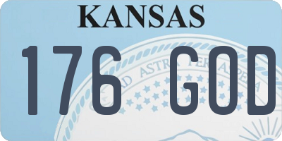 KS license plate 176GOD
